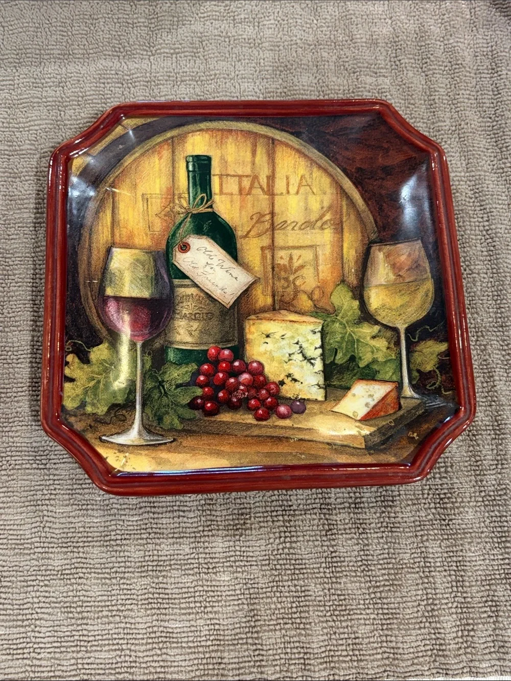 Certified International “Wine Cellar” Appetizer Plate 6 x 6.
